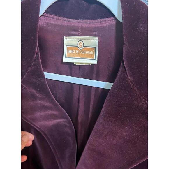 Vintage burgundy velvet Blazer - Picture 3 of 6